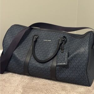 Michael Kors Navy Hudson Weekender Duffel Travel Bag